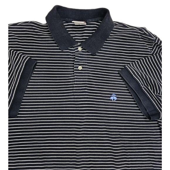 Brooks Brothers 346 Men's Large Blue Striped Polo Original Fit Preppy Logo - Picture 1 of 7